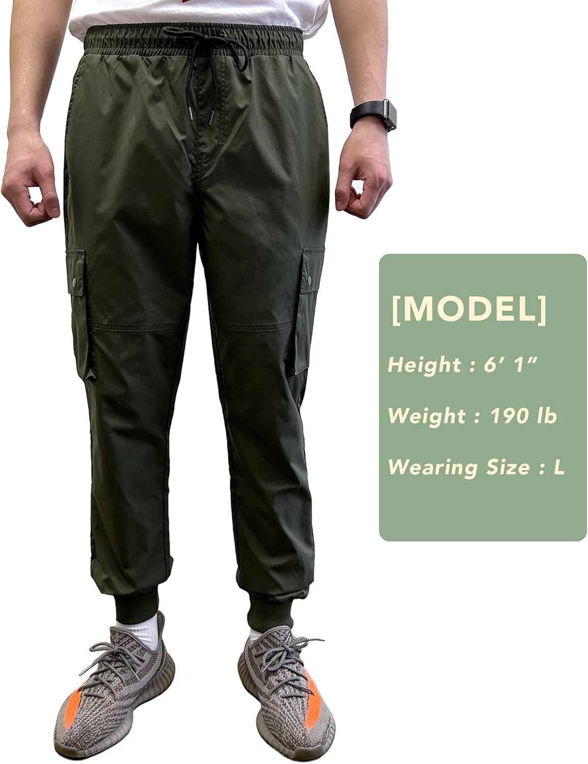Southpole Men's Basic Active Cargo Jogger Pants, Fleece & Tech Woven Nylon - Image 6
