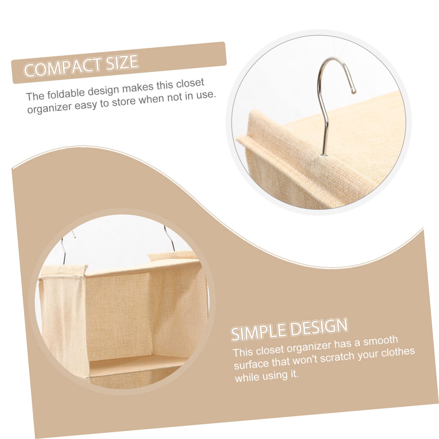 KOMBIUDA Mehrlagiger Hängeorganizer für Kleiderschrank, 3 Ebenen, Beige