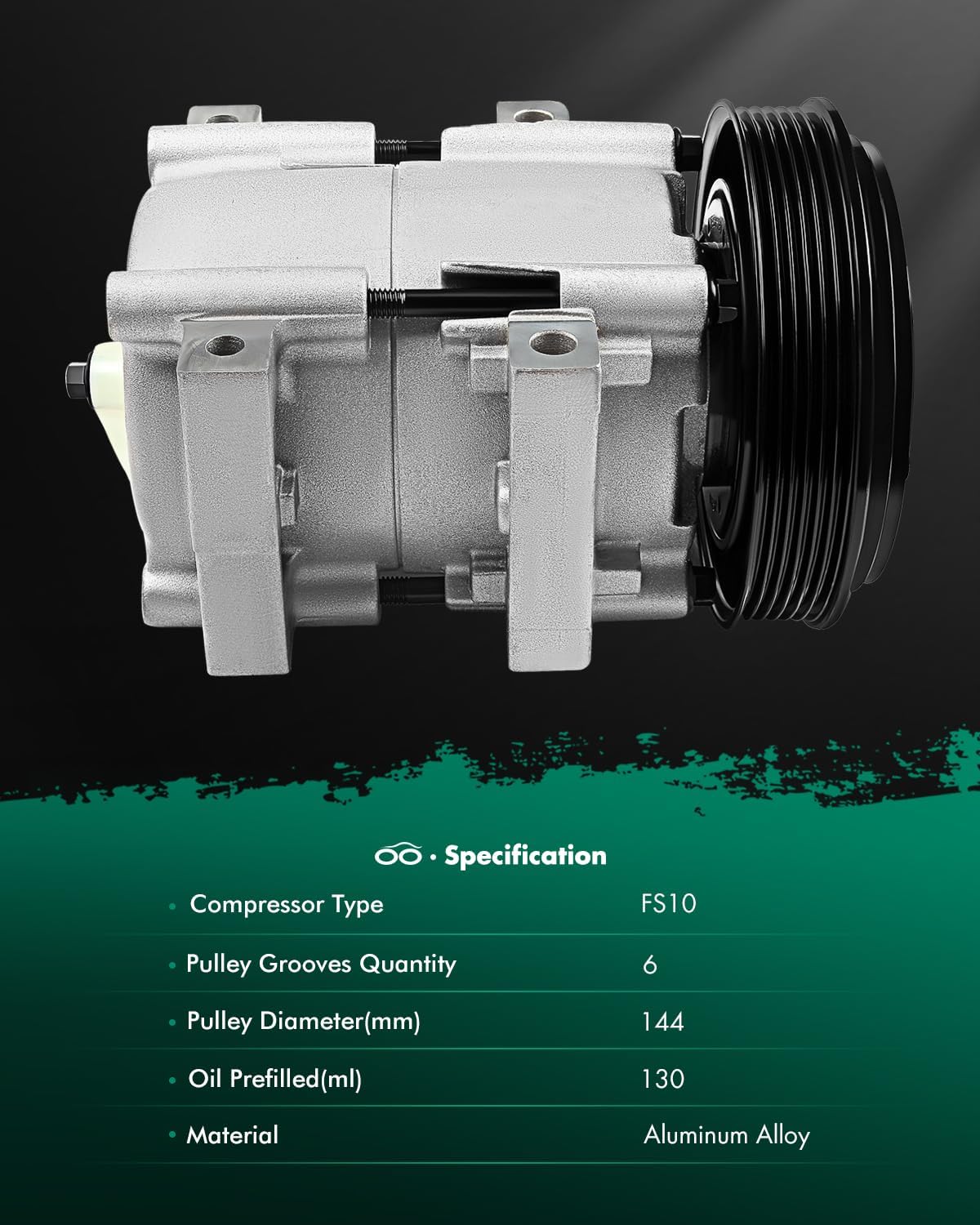 SCITOO AC Compressor Fit for Ford F150 3.8L 1990-1994, Fast Cooling Air Conditioner Compressor for Ford F250 F350 4.9L 1990-1995, for Ford F53 Motorhome Chassis 6.8L 1999-2019