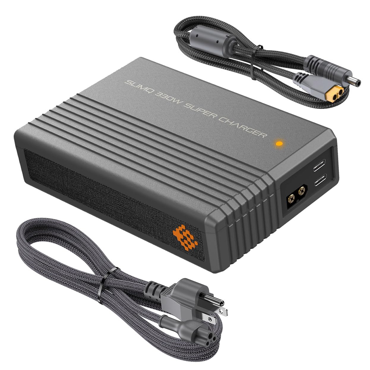 330W 20V 16.5A Gaming Laptop Charger – Multi-Port Power Adapter Power Supply AC Adapter with 1 DC & 2 USB-C Ports, Compatible with Dell, MSI, Lenovo, HP, Razer, Asus, Acer (Without DC Adapter)