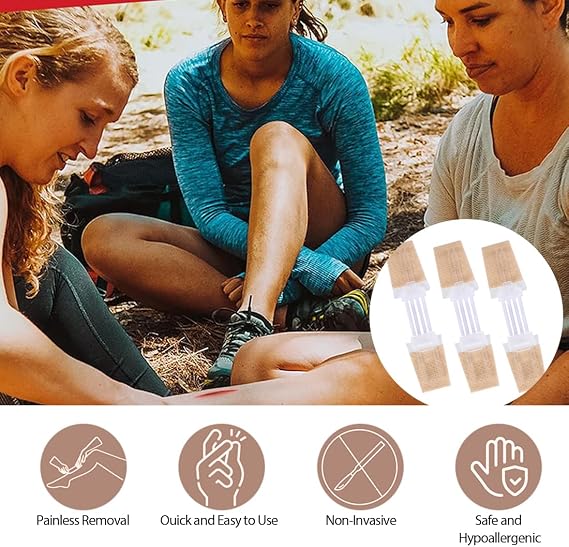 Wound Closure Strips 5 Pcs Reversible Butterfly Bandaids Adjustable Wound Closure Suture Strip for Lacerations Incisions and Cuts
