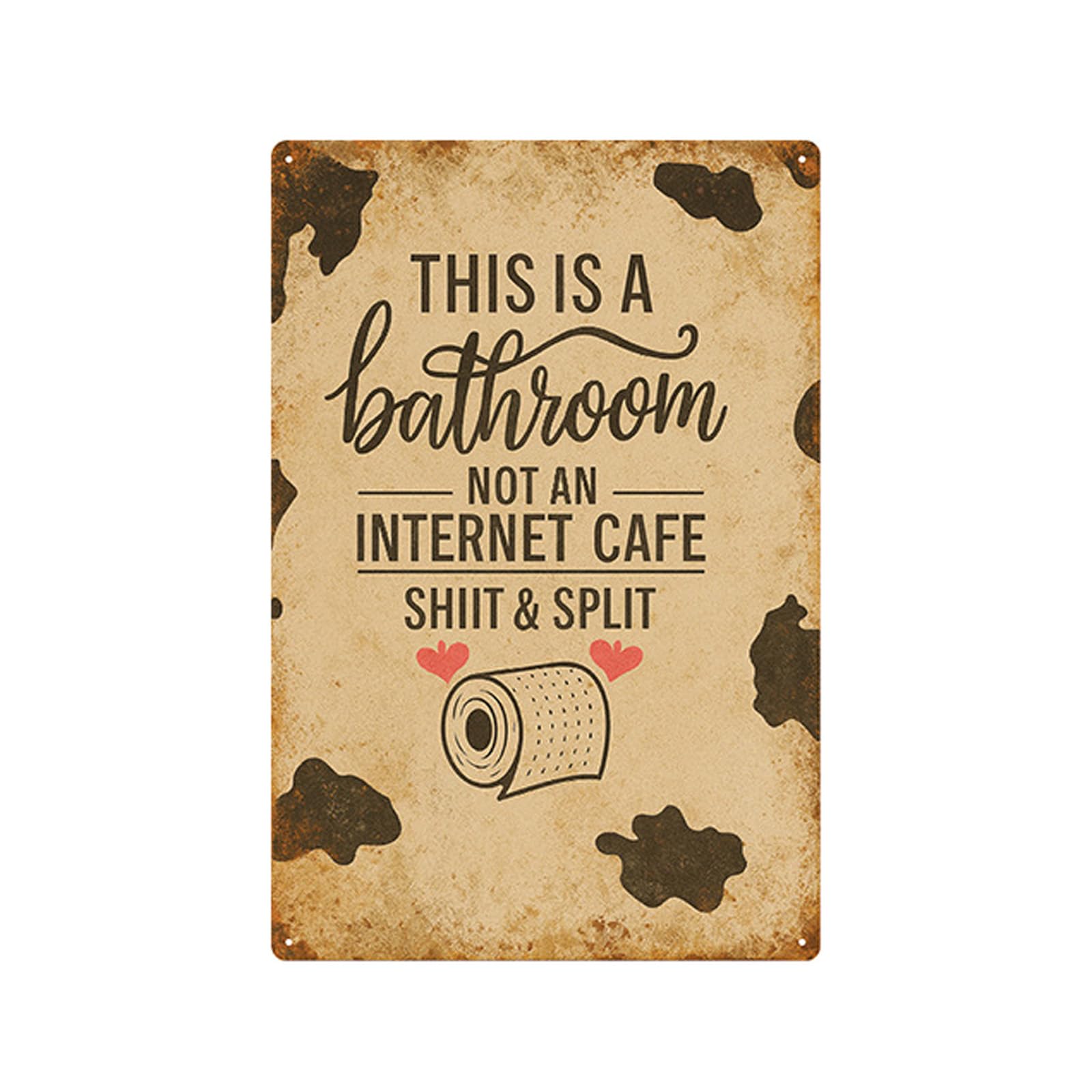Antique Metal Tin Sign This Is a Bathroom Not a Internet Cafes & Split Wall Art Decors for Home Washroom Plaques Metal Wall Plate