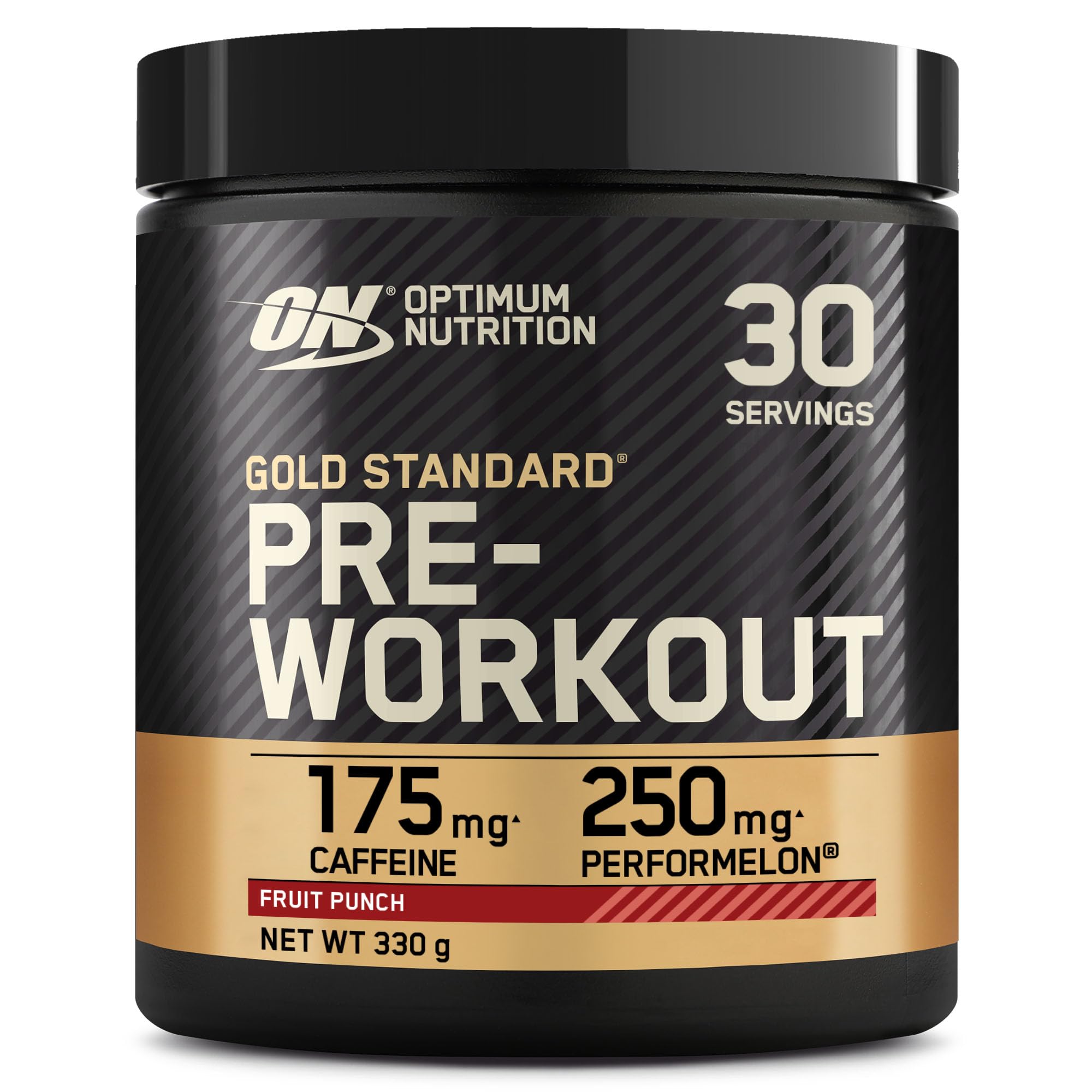 Optimum Nutrition Gold Standard Pre-Workout en Poudre, Boisson Énergétique Goût Fruit Punch, 330g, 30 Doses
