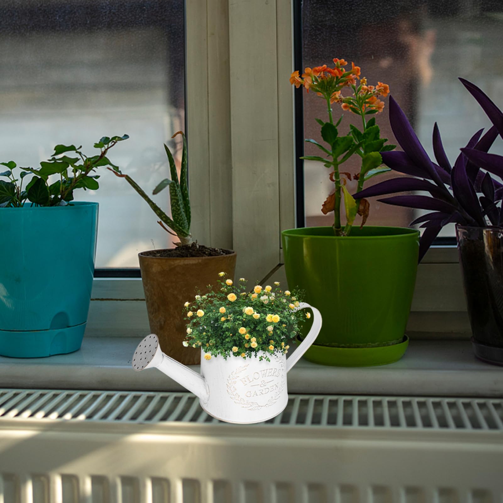 HANABASS Verzinkte Metall Gießkanne 1.06 Liter Für Innen- Und Außenbereich Mit Komfortablem Griff Ideal Zum Bewässern Von Zimmerpflanzen Und Gartenblumen