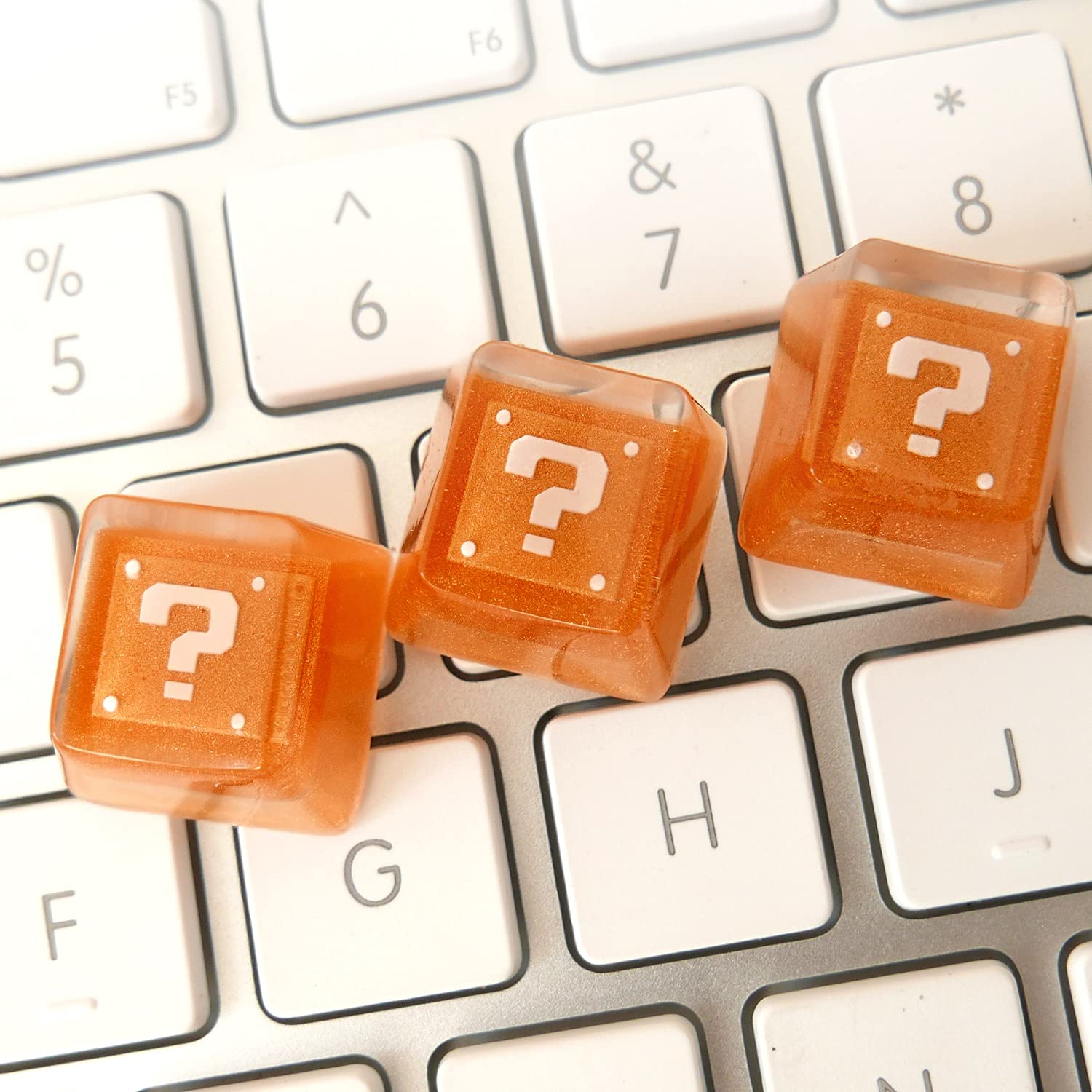 スーパーマリオブロック型金属製キーキャップ スーパーマリオ はてなブロック型のメタルキーキャップ keycap