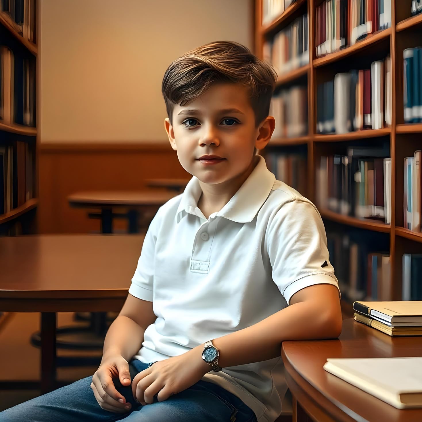 Polo Еnfant Personnalisé avec Photo, Logo ou Texte – Polo Classique à Boutons, Haut d’Uniforme Scolaire pour Garçons et Filles, Également Disponible sans Impression