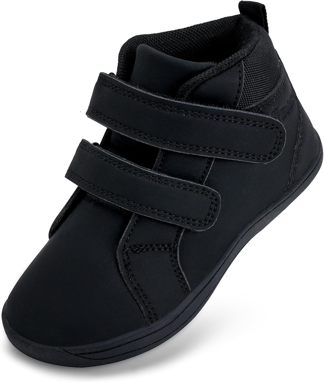WateLves Toddler Little Kids Wide Barefoot Shoes Boys Girls Winter High Top Minimalist Sneakers Ankle Boots Leather Uniform Dress Shoes Naturally Splay