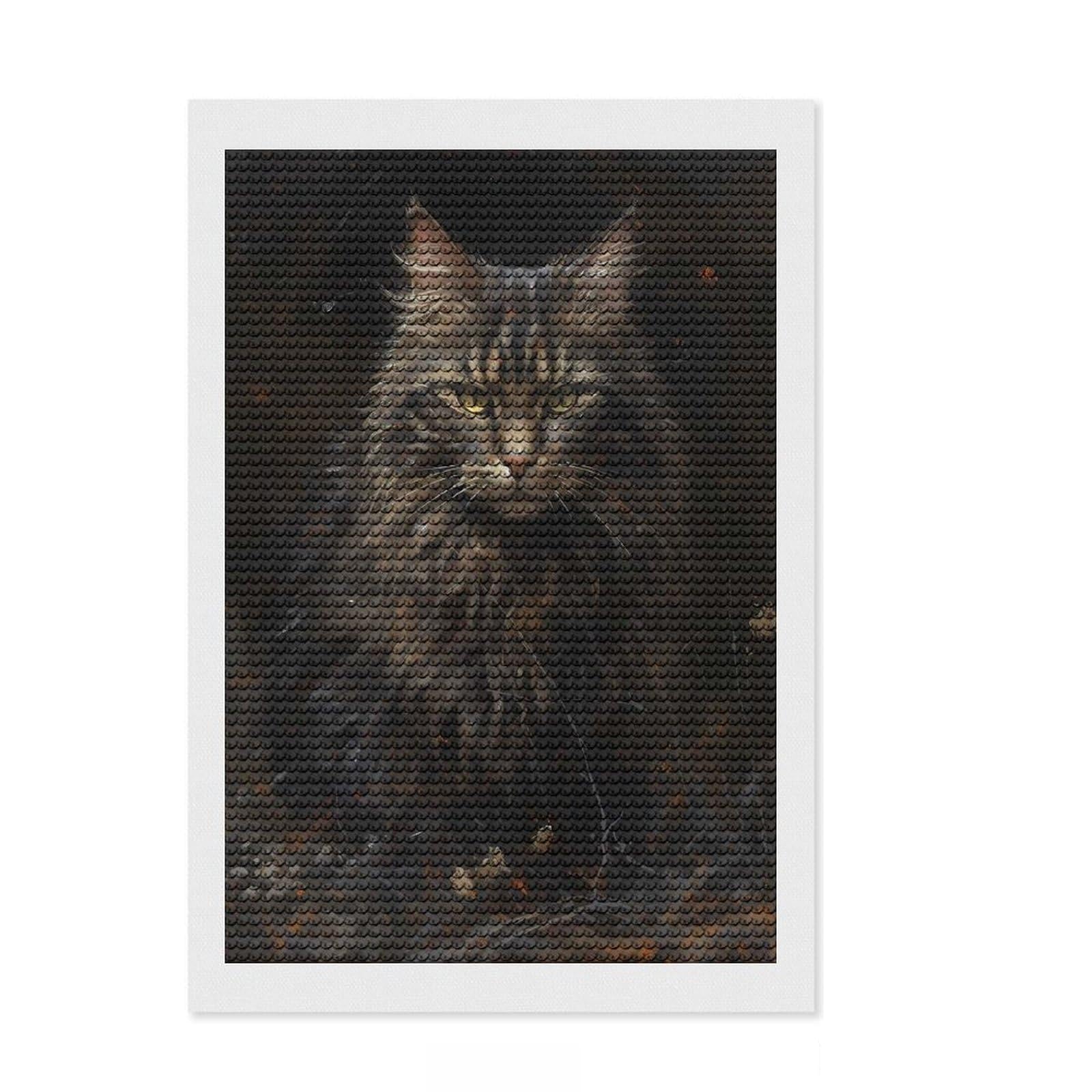 Junmoney Persian Cat Imaginary Diamond Painting Canvas Set 8"x12", for Teens, Simple to Start, Farmhouse Decor, Thoughtful Handmade Gift