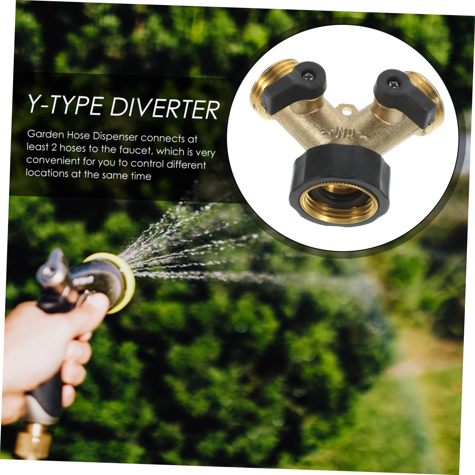 Connettore Rubinetto Flessibile da Giardino Sdoppiatore A Y in Ottone Adattatore per Tubo Flessibile Doppio Divisore per Rubinetto Senza Strumenti