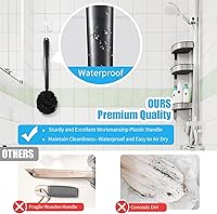 Vista 2 de VANZAVANZU Juego de esponjas de lufa exfoliantes para el cuerpo, esponja de plástico antideslizante de 17 pulgadas con mango de esponja de ducha