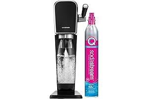SodaStream Eterra: Art Sparkling Water Maker (Black) with CO2 and DWS Bottle