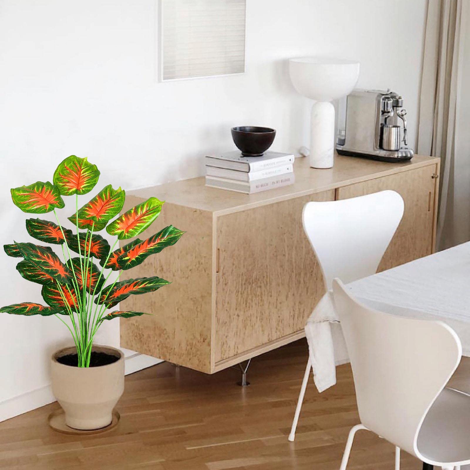 Pianta Finta Di Palma Areca Con Vaso - 95cm Alto, Decorazione Interni Ed Esterni - Foto 4