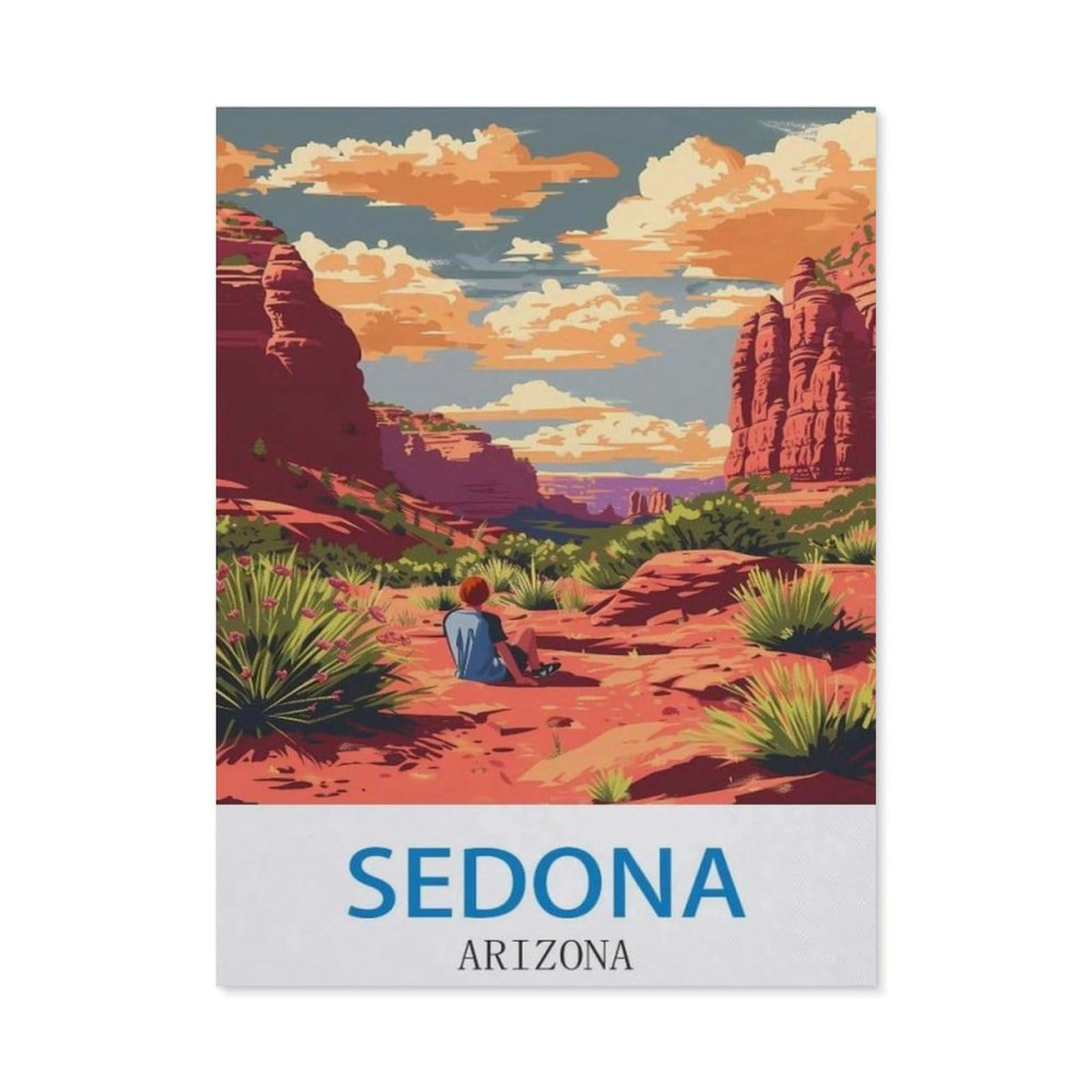 BEAYODKP Diamond Painting，Sedona Arizona，Full Round Diamond Embroidery Kits Cross Stitch Crystal Rhinestone Pictures Arts Craft Home Wall Decoration（40 x 50 cm/15.74 x 19.68 inches）-CJ52