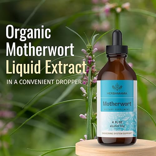 Miniatura 5 de HERBAMAMA Extracto líquido de Motherwort, 4 onzas líquidas, vegano, suplemento de hierbas orgánicas para apoyar la salud del corazón, la función