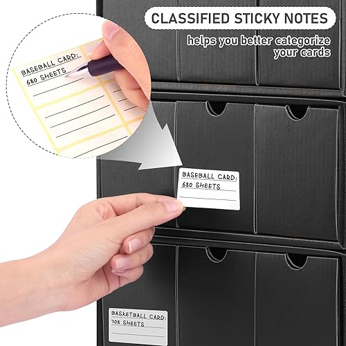 Miniatura 5 de Homthy Caja de almacenamiento de cartón comercial, paquete de 9 con 50 separadores de tarjetas, organizador de almacenamiento de tarjetas con