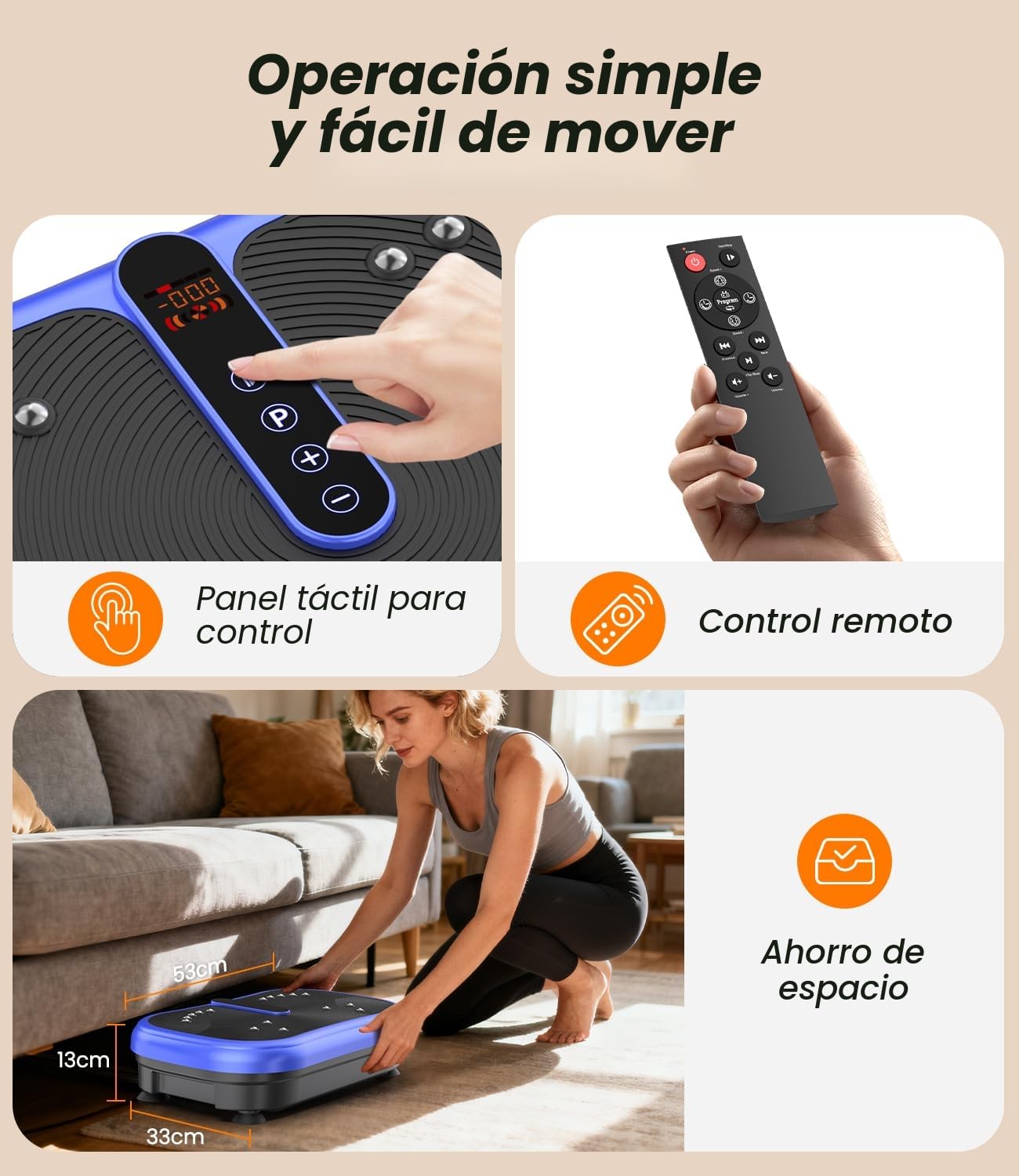 Plataforma Vibratoria 200W, 120 Niveles, Mando a Distancia, Carga 120 kg - Plataforma de Vibración Muscular y para Adelgazar - Ideal para Uso en Casa, Tonificación y Recuperación