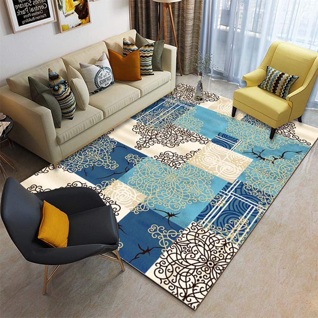 Tapis de chambre géométrique et lavable pour un intérieur sain