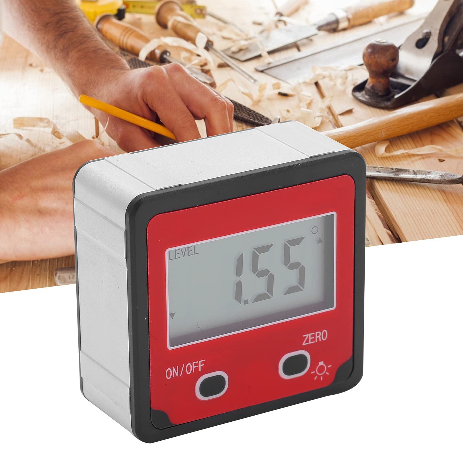Digital Level Meter with Angle Finder Protractor, Bright Backlight Display, for Garage Woodworking Project