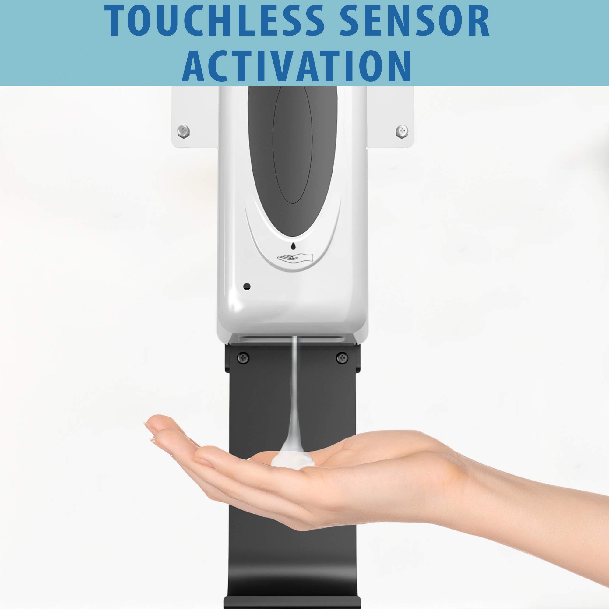 iTouchless Distributeur de désinfectant à capteur avec Support de Sol, capacité de 1000 ML, pour Gel, Liquide, Alcool, sans Contact et Automatique pour Une propreté améliorée dans Les Halls, magasins