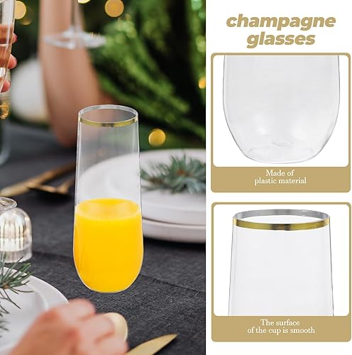 Miniatura 7 de UPKOCH Copas de cóctel de plástico, copas de vino de plástico sin tallo, copas de champán transparentes, tazas de almacenamiento de jugo, tazas de