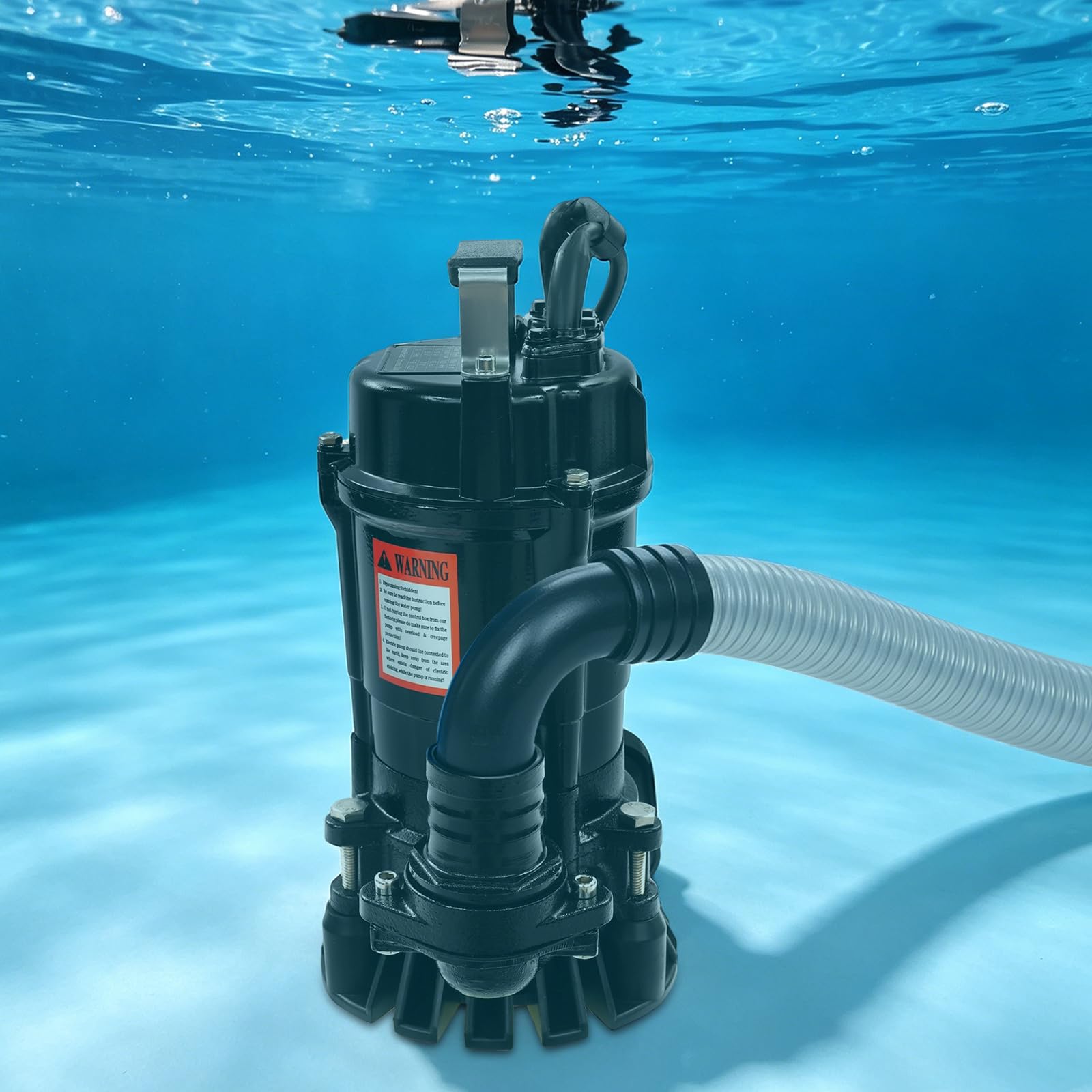 Schmutzwasser Tauchpumpe 750W 19m³/H 18m Förderhöhe IP68 Mit Wärmeschutz Für Abwasser Keller Garten Schwarz