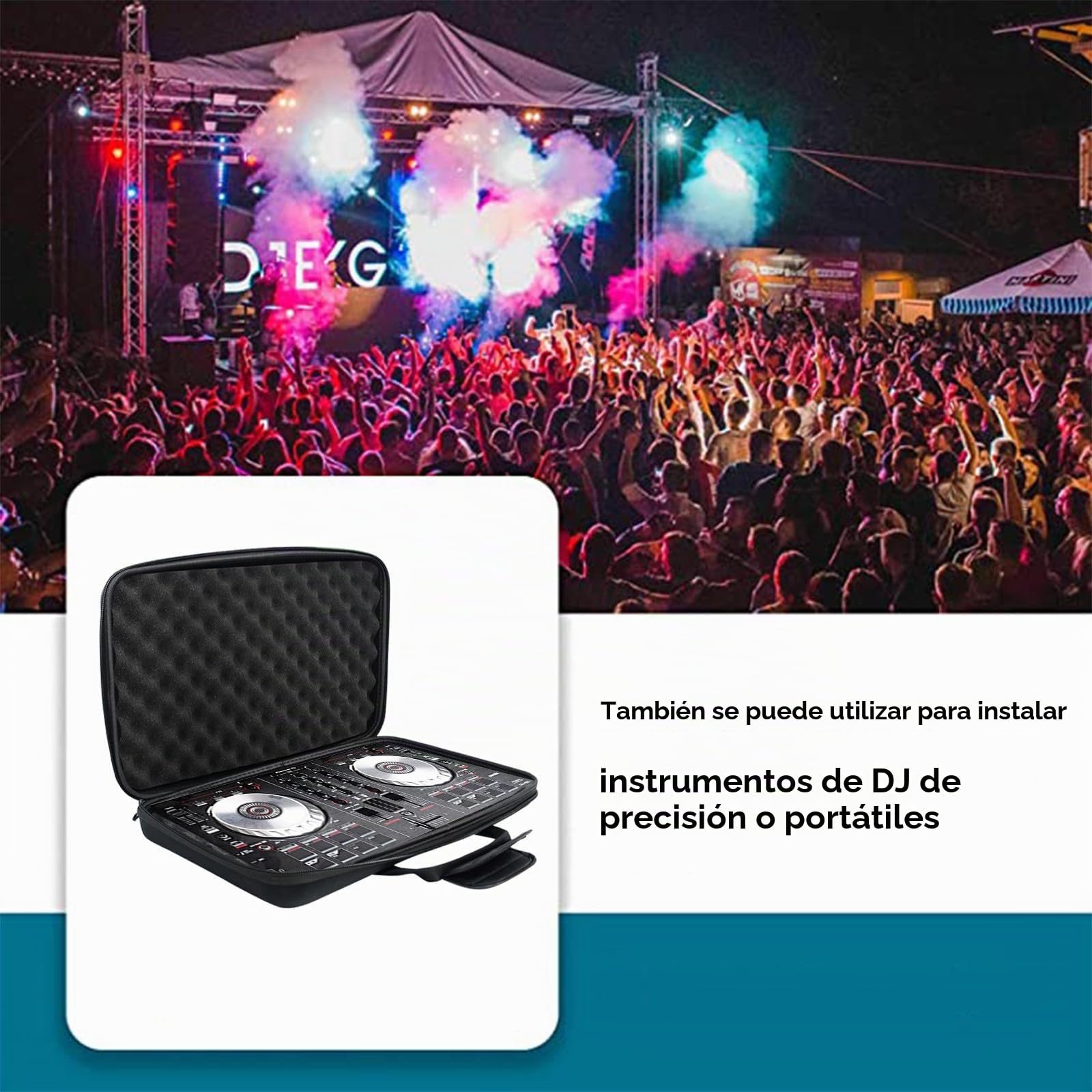 AKOZLIN Maletín rígido para Pioneer DDJ-FLX4 DDJ-SB SB2 SB3 RB, controlador portátil DJ bolsa de transporte y protección