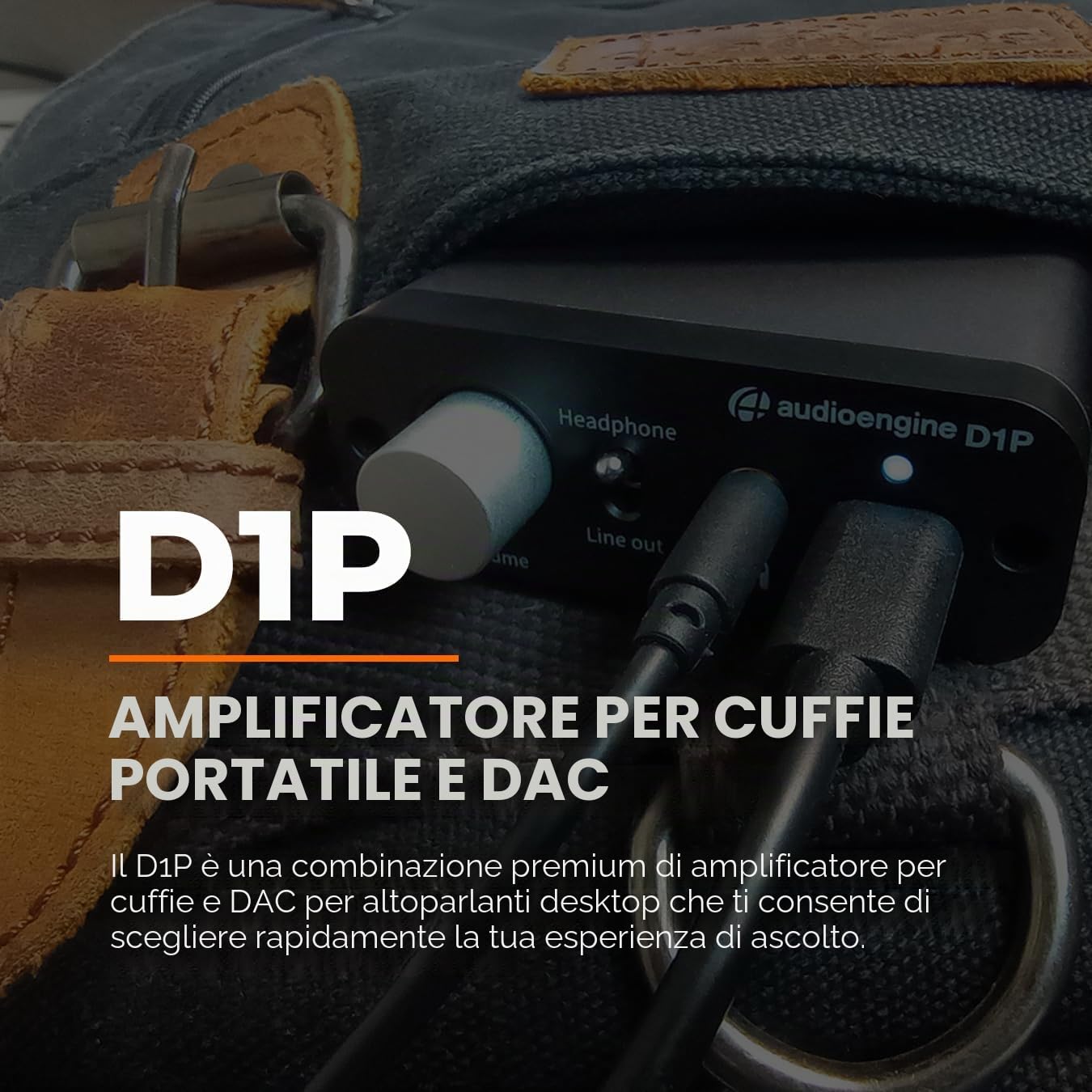 Audioengine D1P Amplificatore per cuffie portatile e DAC a 32 bit | Commutatore audio, per gli amanti del gioco da tavolo e della musica