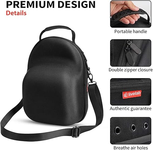 Miniatura 15 de Livelab Funda para sombreros, funda rígida para gorras de béisbol, almacenamiento de sombreros con asa de transporte y correa para el hombro, Azul