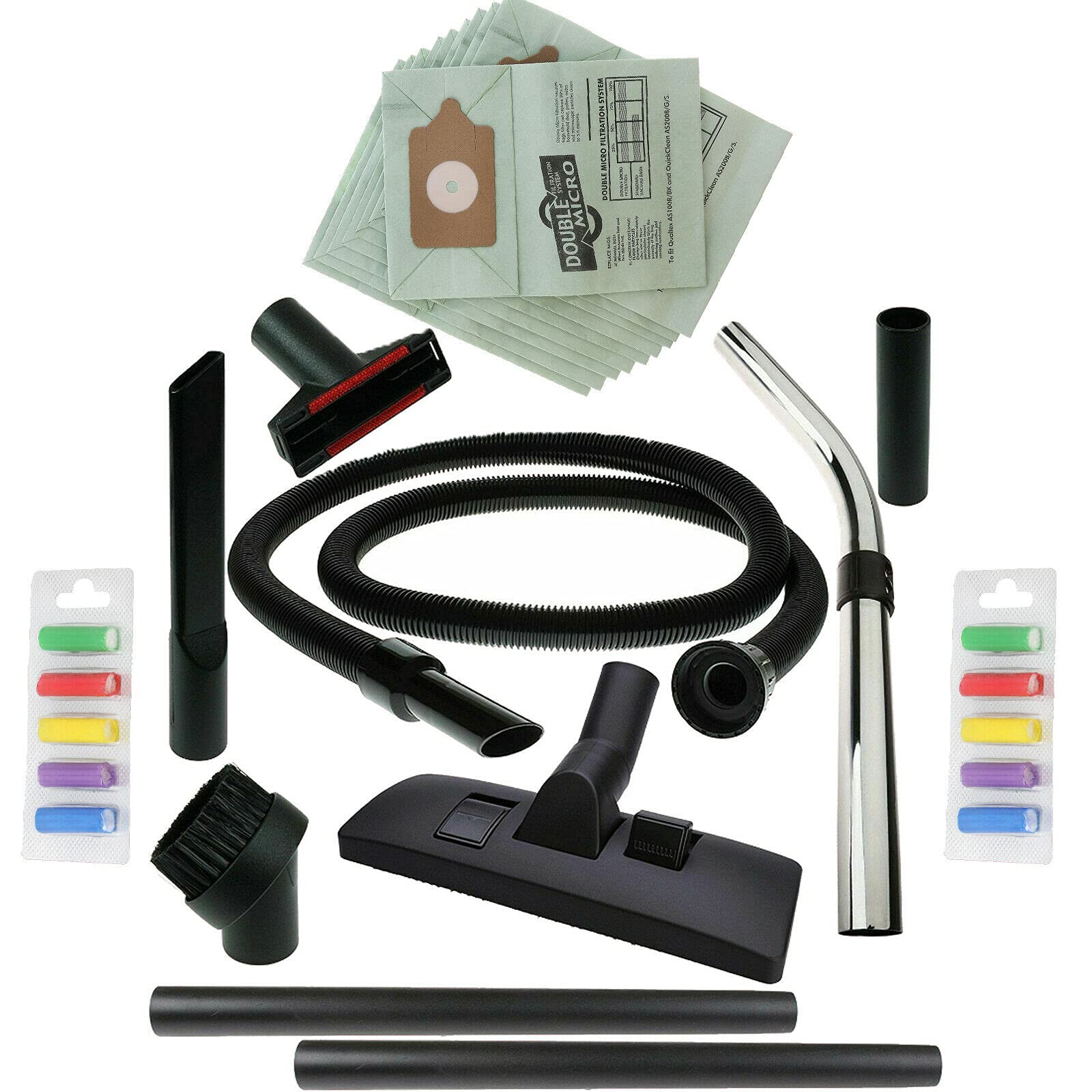 Masterpart Black 1.8M Hose 10 Bags Spare Vacuum Accessory Tool Kit Compatible With Numatic Henry Hetty Hoover