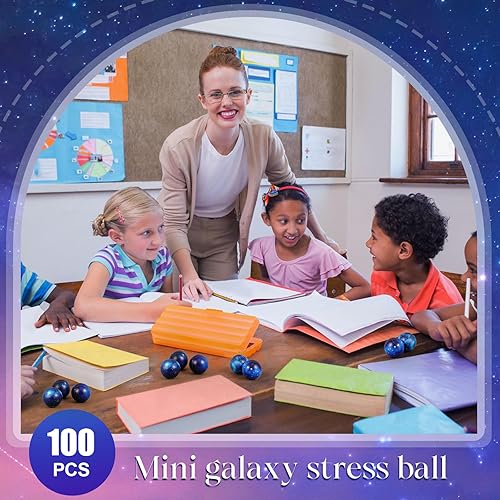 Miniatura 4 de Libima 200 bolas sensoriales de galaxia para aliviar el estrés del espacio exterior, bolas sensoriales de ansiedad a granel de 1.57 pulgadas, bolas