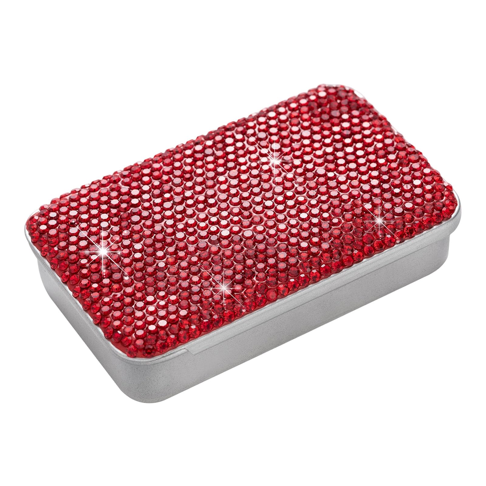 alloneslife Mechanism Storage Container Decoration with Crystals Sturdy Stainless Iron Materials Diamonds Encrusted Butt Box