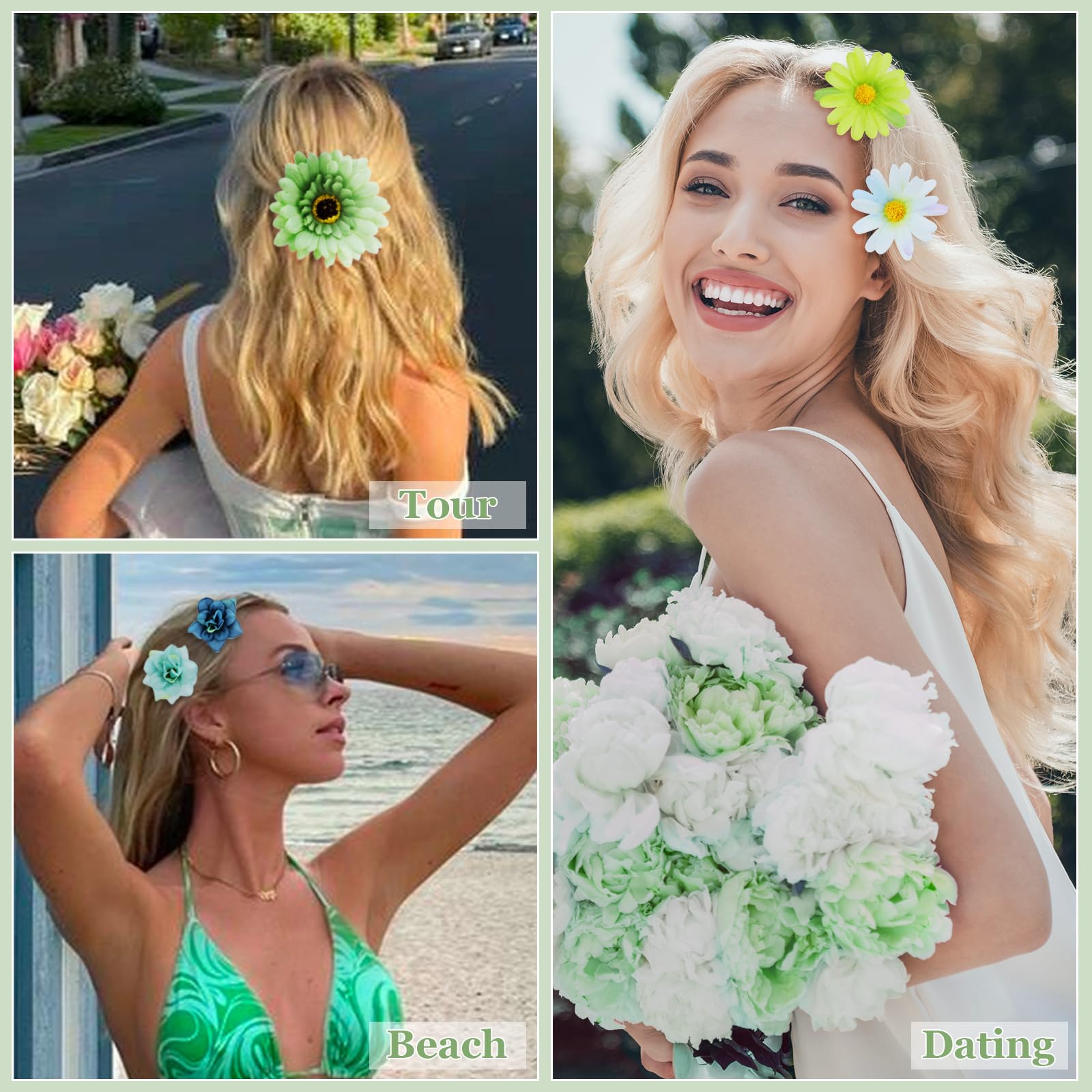 Amazon.com : 36 Pack Flower Hair Clips Rose Hair Accessories  display picture 3