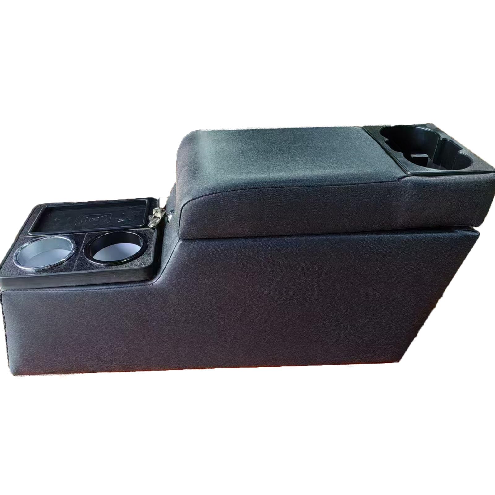 LOOYE Truck Center Console Truck Seat/Bench Organizer with Wireless Charging and Holder Cups for Jeep CJ5 1976-1983,Jeep CJ7 1976-1986,Jeep Wrangler(YJ) 1987-1995 (Denim Black)