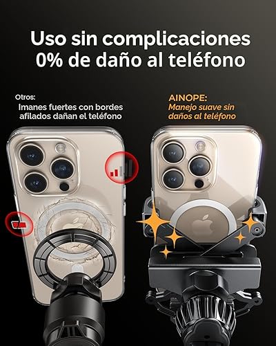 Miniatura 8 de AINOPE Soporte de Montaje de Teléfono para Rejilla de Ventilación del Automóvil para iPhone 17 Pro Max Montaje para Automóvil [Diseño Deslizante]