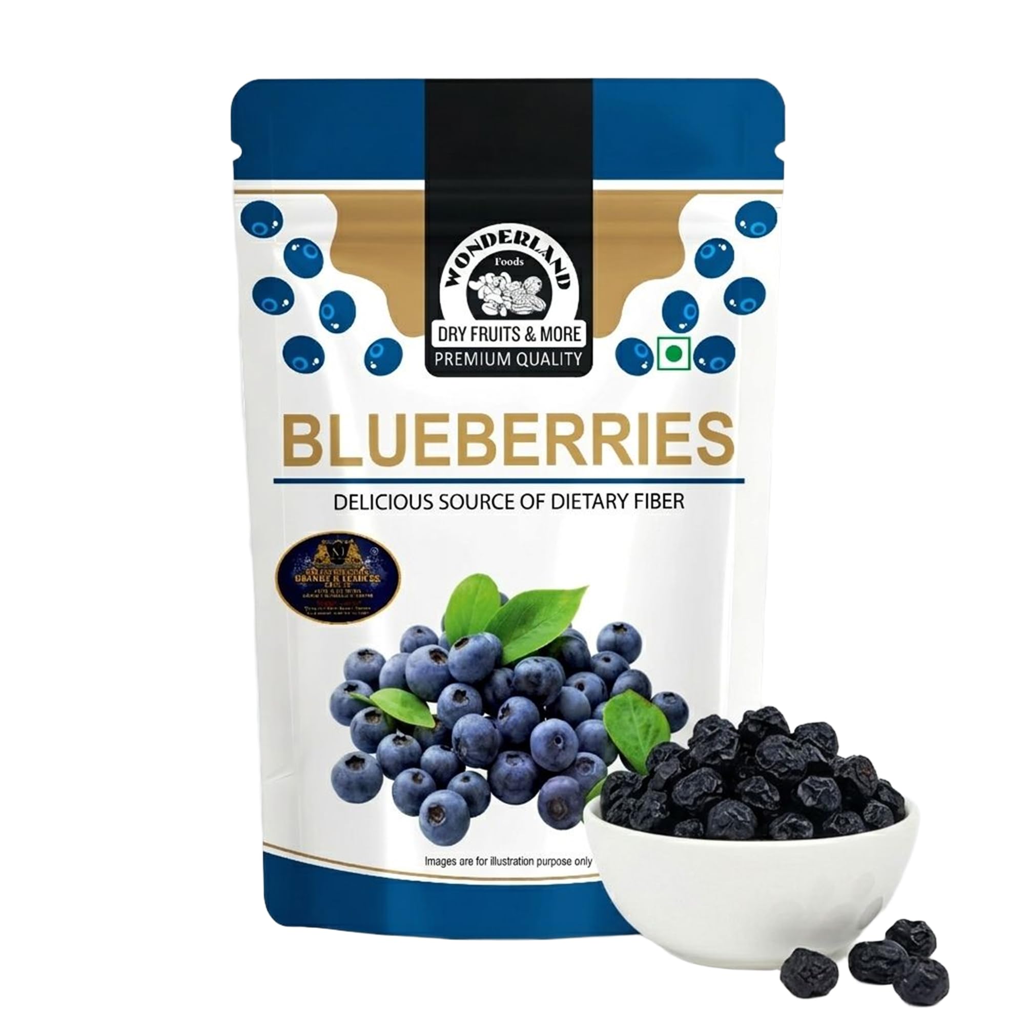 Wonderland Foods 150g Premium Dried Californian Blueberries Pouch | Dry Fruits | Healthy & Tasty Whole & Dried Blueberry | Rich in Calcium and Vitamin K | Non-GMO & No Preservatives-image-20