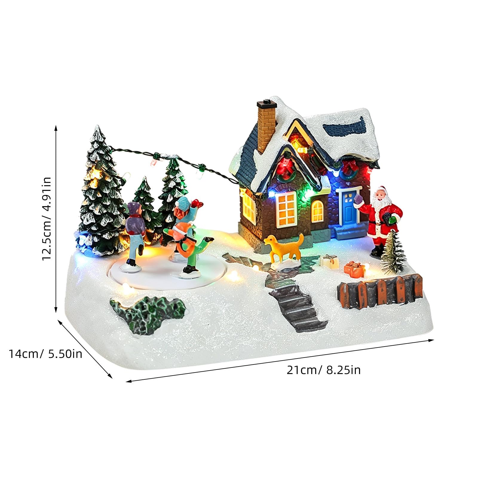 Miniatura Casa Villaggio Neve Natalizio in Resina Luminosa