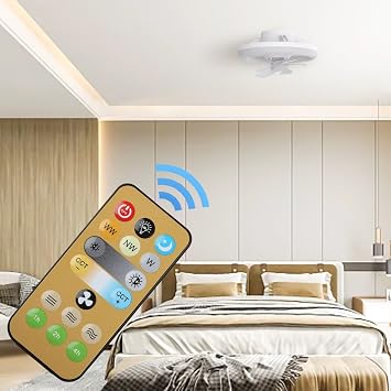 E27 Ceiling Fan Light Remote Control Replacement, Wireless Handheld Controller for Adjustable Fan and Lighting, Compatible with Home Bedroom and Living Room Fixtures, Du