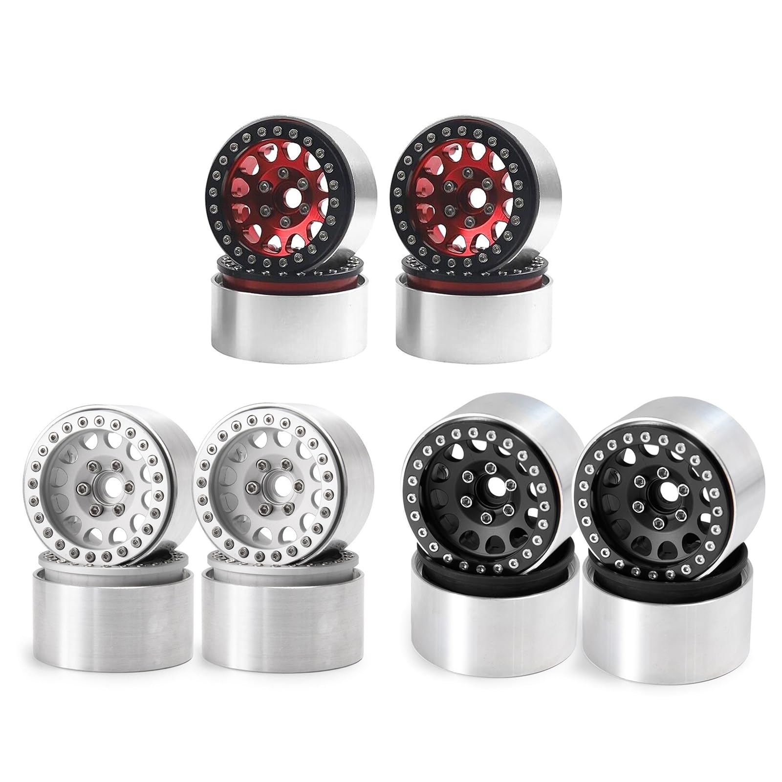 Jantes de roue Beadlock polyvalentes robustes profondes, décalages négatifs pour voiture sur chenilles 1/10, pratique en alliage d'aluminium