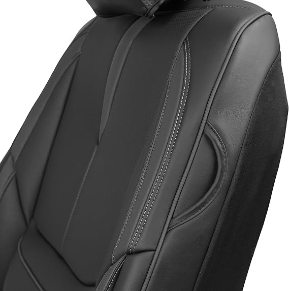 PU Leather Front Seat Covers for Subaru Forester 1999-2026, Black