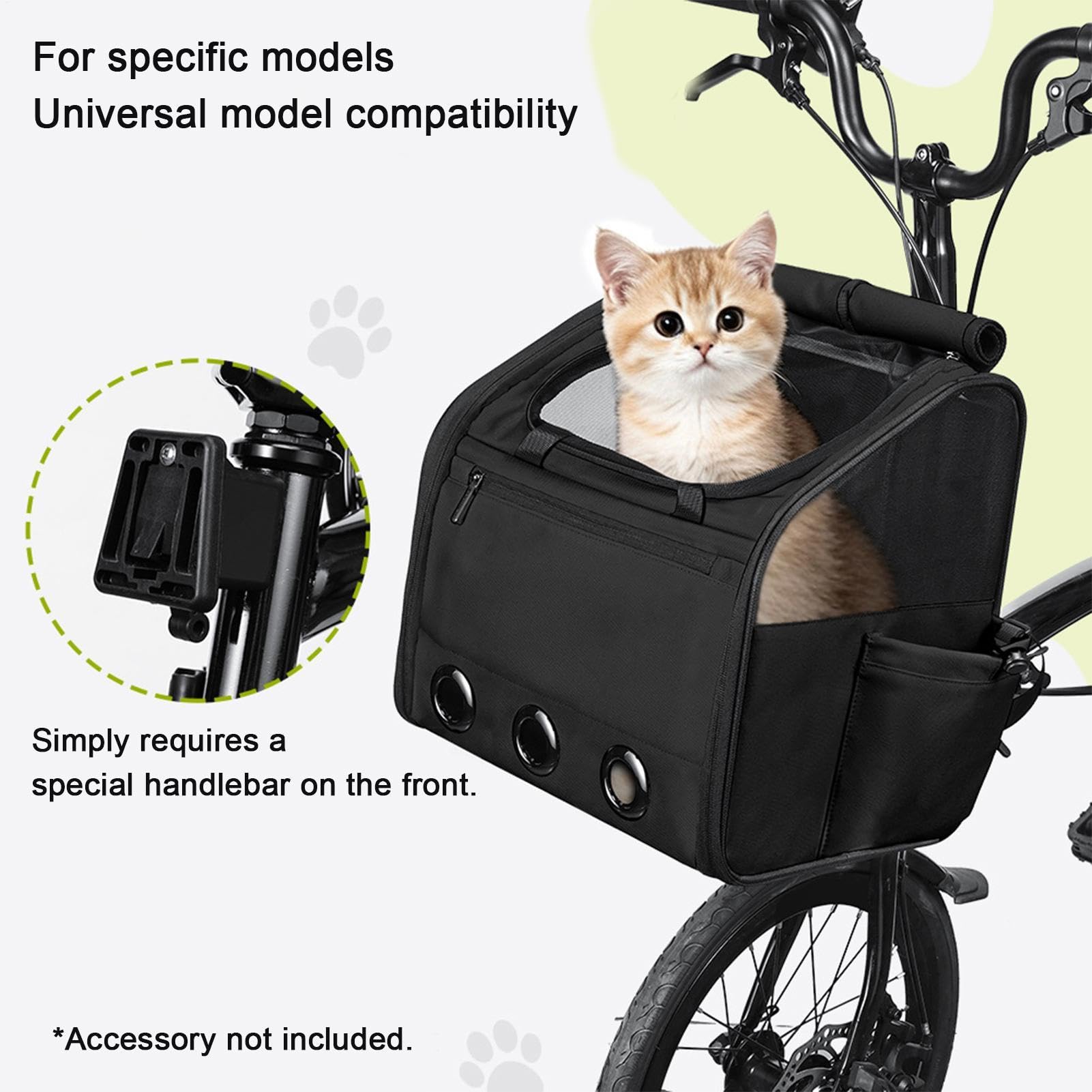 Cestino Per Cani Da Bicicletta Con Di Sicurezza Zaino A Lati Morbidi | Borsa Da Trasporto Cuccioli Bici Valigia Bicicletta Viaggio Campeggio Cavalcare Passeggiate