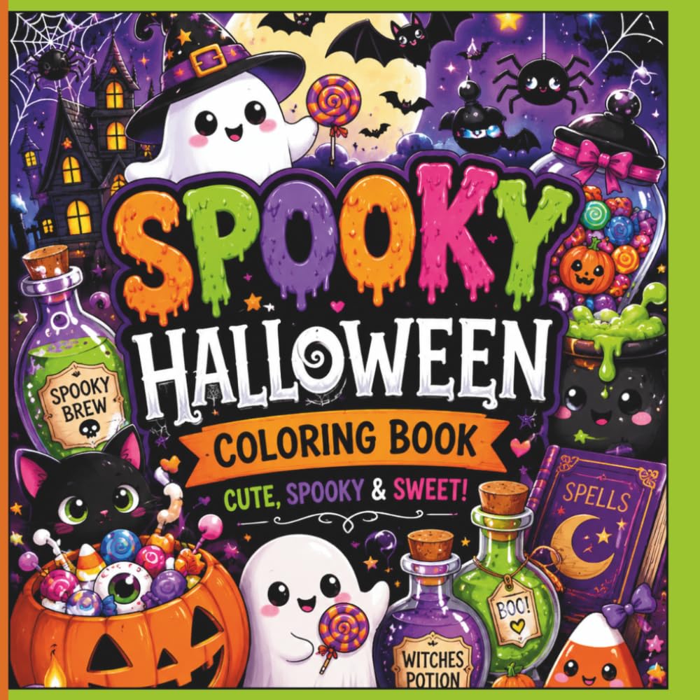 Spooky Halloween Coloring Book: A Spooktacular Collection of Bold and Easy Coloring Pages