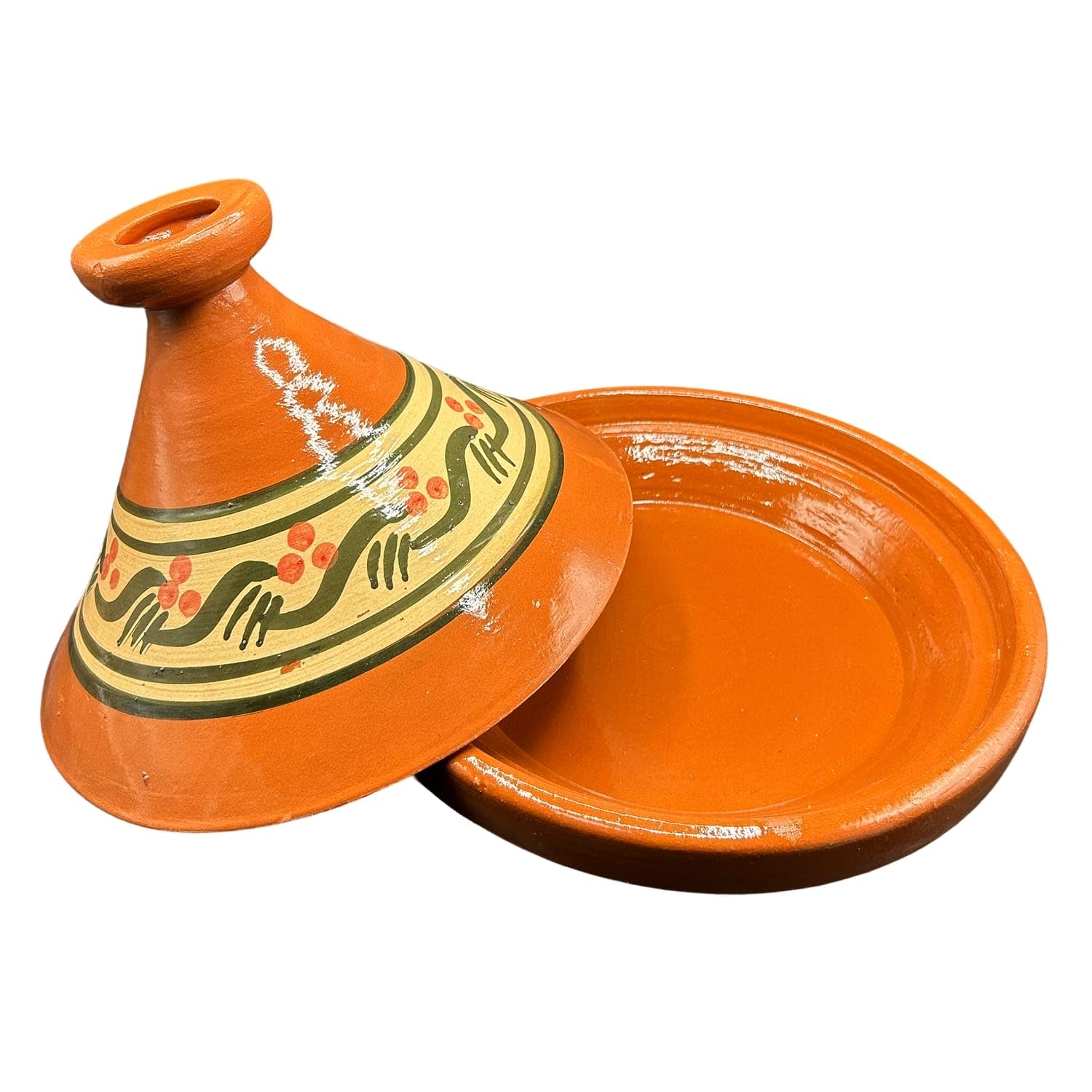 Tajine XL 35 cm in Terracotta Dipinta a Mano – Pentola Tradizionale Marocchina/Tunisina + Ebook Gratuito 3107251001