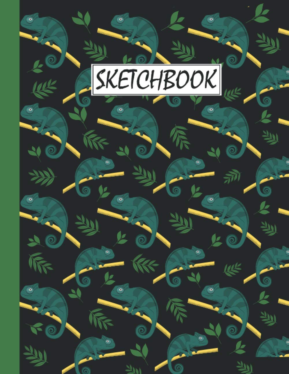 Chameleon Sketchbook: Chameleon Blank Page Sketchbook To Write Notes, Notepad, To Do Lists, Sketching, Chameleon Pattern Sketch Drawing Design