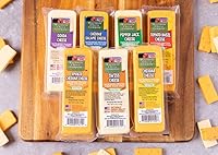 Vista 1 de Wisconsin Cheese Company Paquete de regalo 100% de Wisconsin Specialty Cheese Block (7 bloques) - Cheddar, Pepper Jack, suizo, gouda, salami