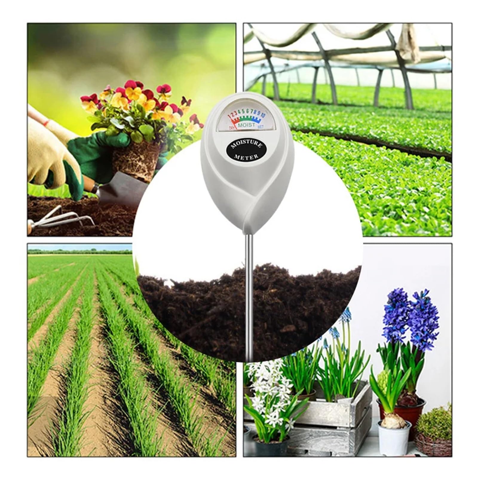Medidor de Humedad del Suelo Humidómetro De Suelo Herramienta De Medición De Jardinería Doméstica Medidor De Humedad del Suelo Sonda Higrómetro Prueba De Riego Fiable y Preciso