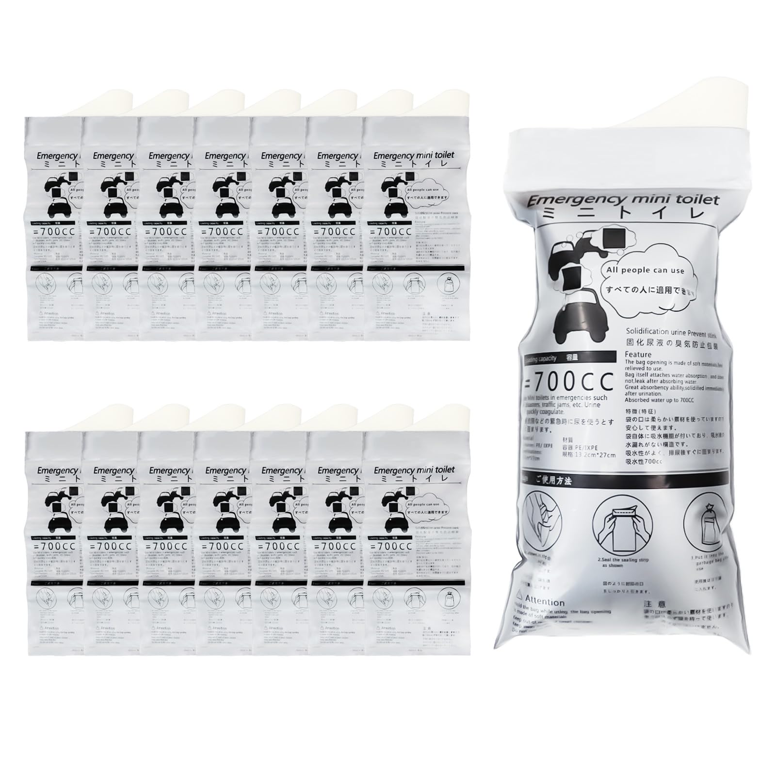 coldpa Emergency Portable Urine Bag, Portable Urine Bag, Disposable Urine Bags, Emergency Disposable Urinal Bags, Vomit Bags, Gender-Neutral Urine Bags, Travel Urine Bags, Traffic Jams (15 Pack)