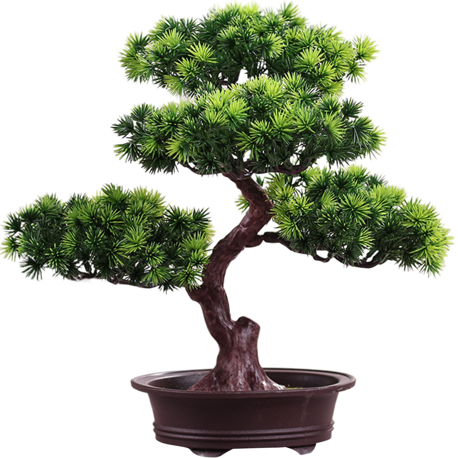 Hperu Artificial Bonsai Tree, 12inch Potted Desk Plant for Bookshelf Zen Garden Decor Style 1 - Bonsai Tree Artificial