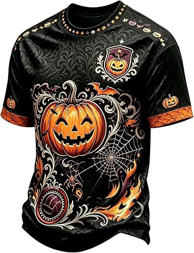 Halloween Shirts for Men Short Sleeve Lightweight Easy Outfi
