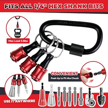 6PCS Wire Twister Tool for Drill with Bit Holder Keychain, Wire Nut Twister for Drill with 1/4 Hex Shank Professional Electrician Tools for 922 AWG Wire Connector Twisting