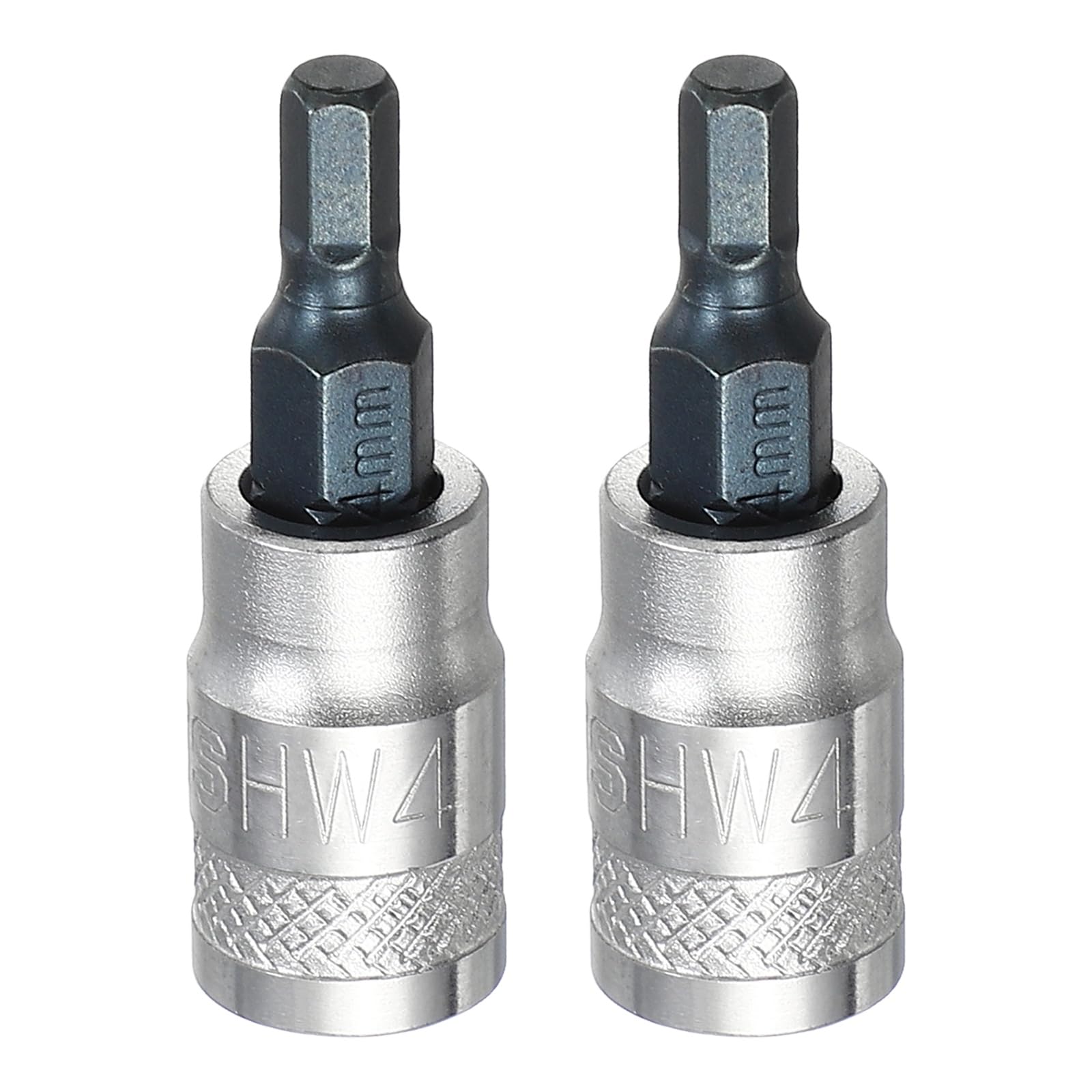 sourcing map 2Pcs Hex Bit Socket 1/4" Drive H4 S2 Steel Hexagonal Head Screwdriver Drill Bits CR-V Steel Socket Adapter for Home Auto Axle Hex Nuts Bolts Repair